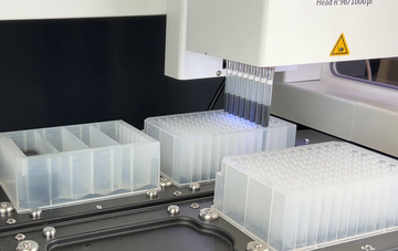 CyBio FeliX dispensing beads in 8-channel format 