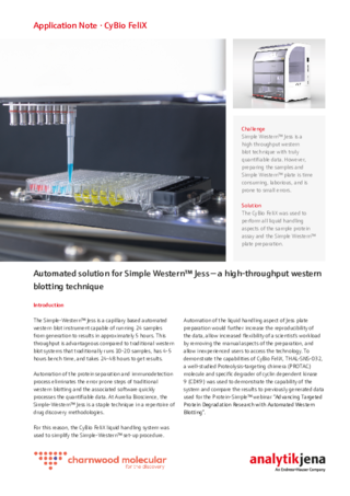 Automated solution for Simple Western™ Jess - a high-throughput western blotting technique (EN)