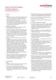 General Terms and Conditions for Sales and Services 