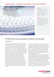 TOC Performance Test as per Japanese and Korean Pharmacopoeia
