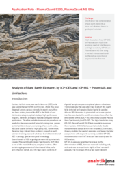 Analysis of Rare Earth Elements by ICP-OES and ICP-MS − Potentials and Limitations (EN)