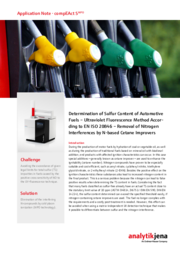 Determination of Sulfur Content of Automotive Fuels – Ultraviolet Fluorescence Method According to EN ISO 20846 (EN)