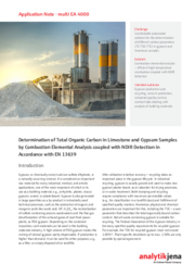 Determination of TOC in Limestone and Gypsum Samples by Combustion Elemental Analysis in Accordance with EN 13639 (EN)